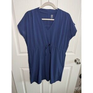 Title Nine Pali Dress Lightweight Swim Cover Up Size M Navy Blue Vacation Summer